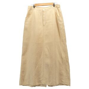 Dana B and Karen 100% Linen Beige Long Maxi Skirt Size 12 Cottagecore Peasant
